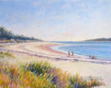 Walkers beach Child impressionism Oil Paintings